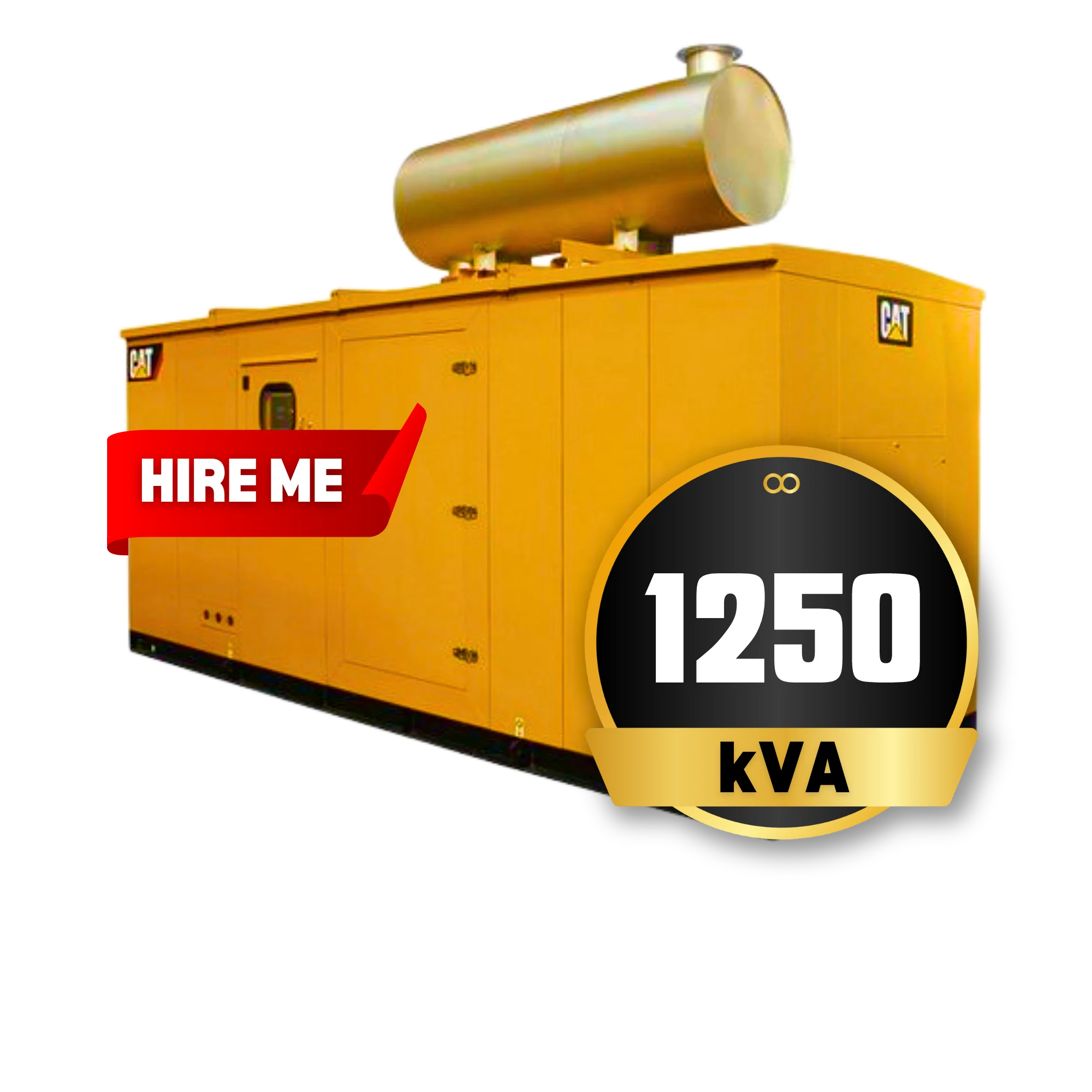 A 1250kVA Caterpillar generator set available for hire from Eastern Generators