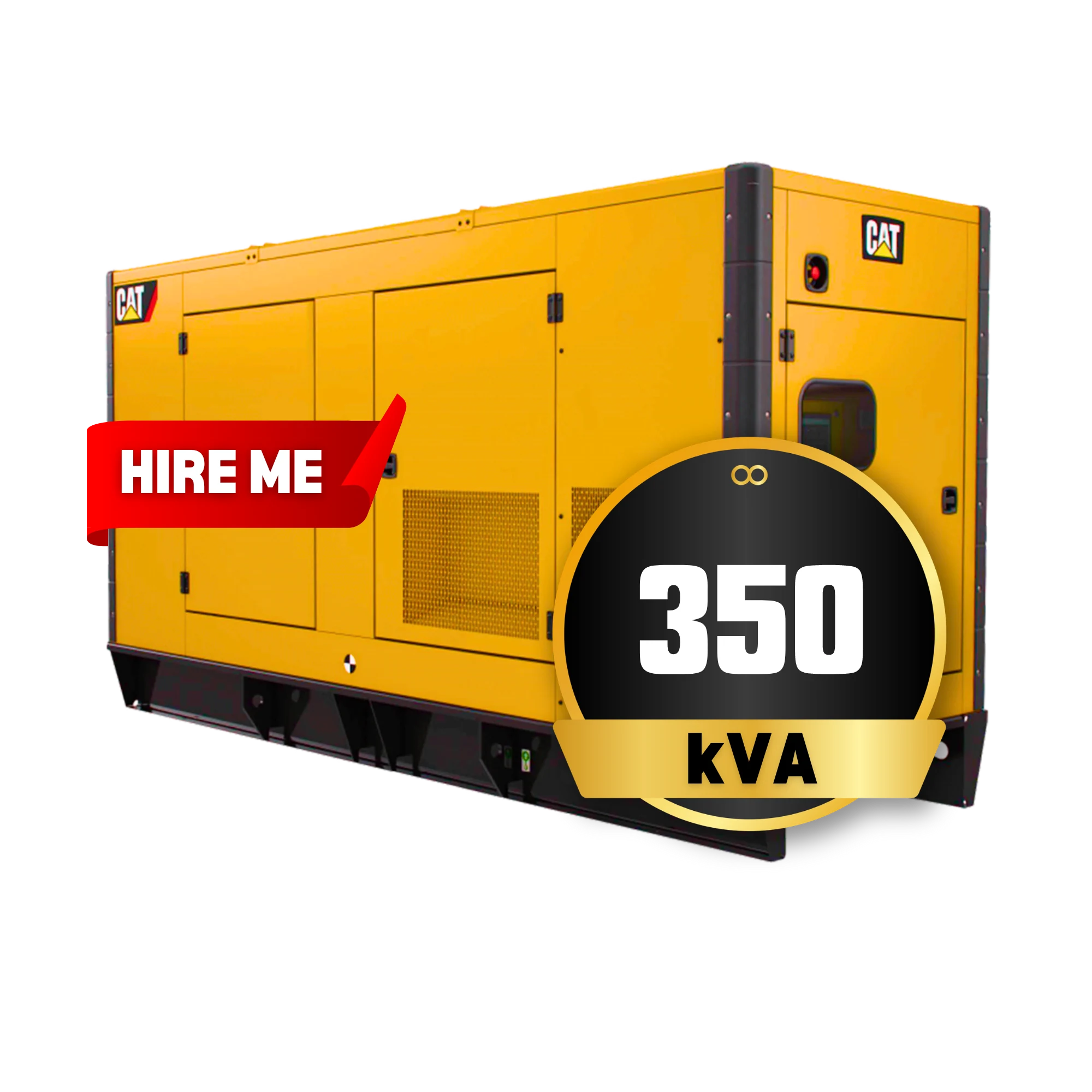 A 350kVA Caterpillar generator set available for hire from Eastern Generators