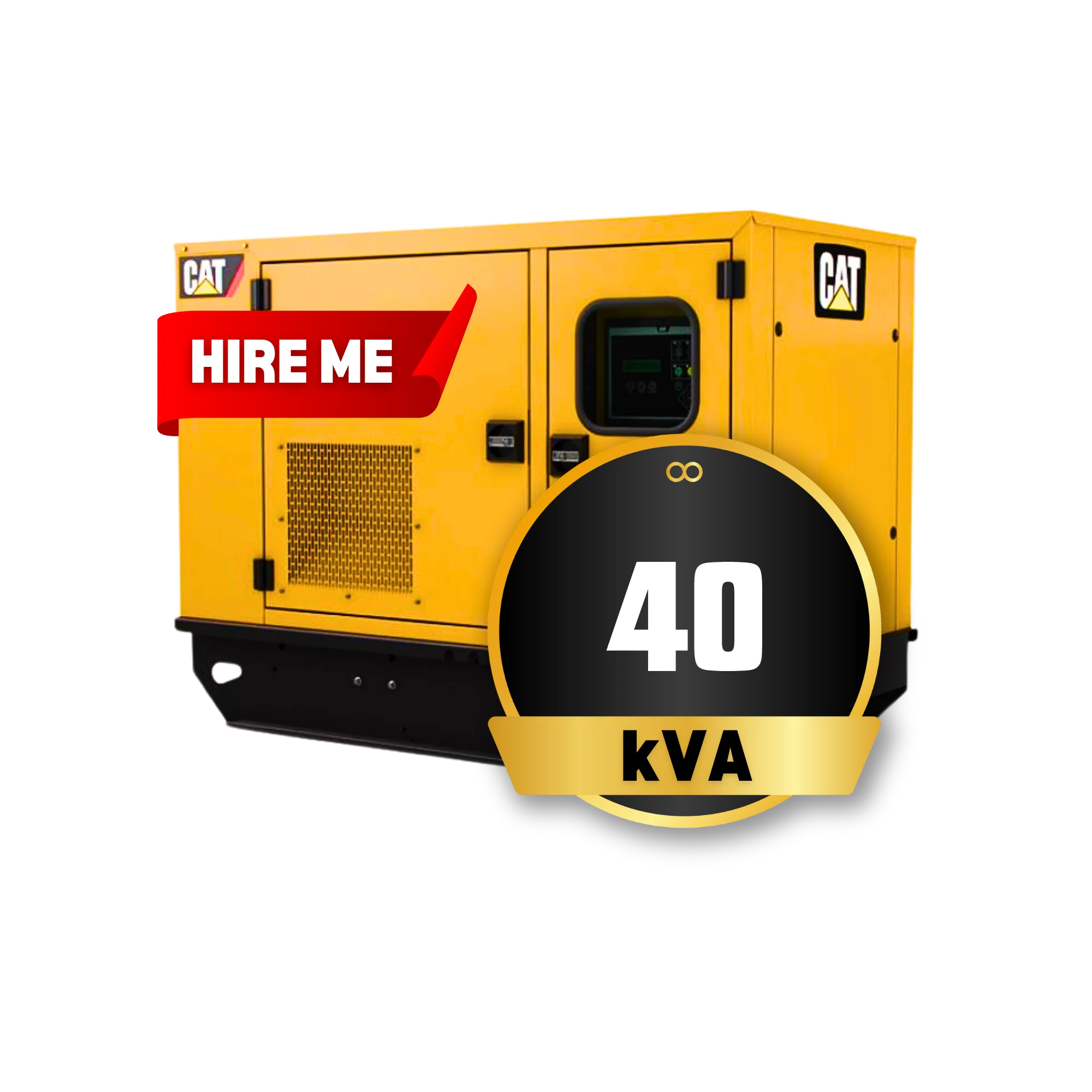 A 40kVA Caterpillar generator set available for hire from Eastern Generators