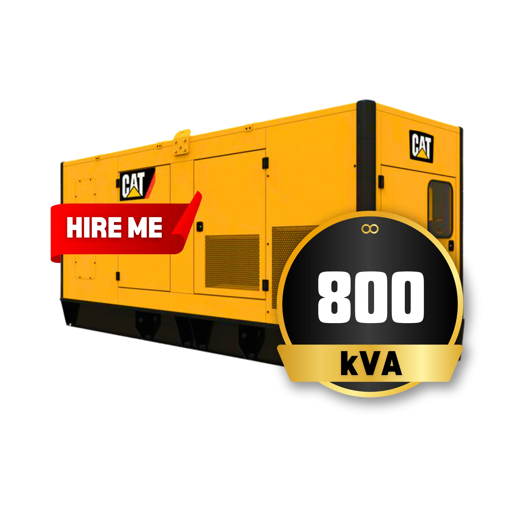A 800kVA Caterpillar generator set available for hire from Eastern Generators