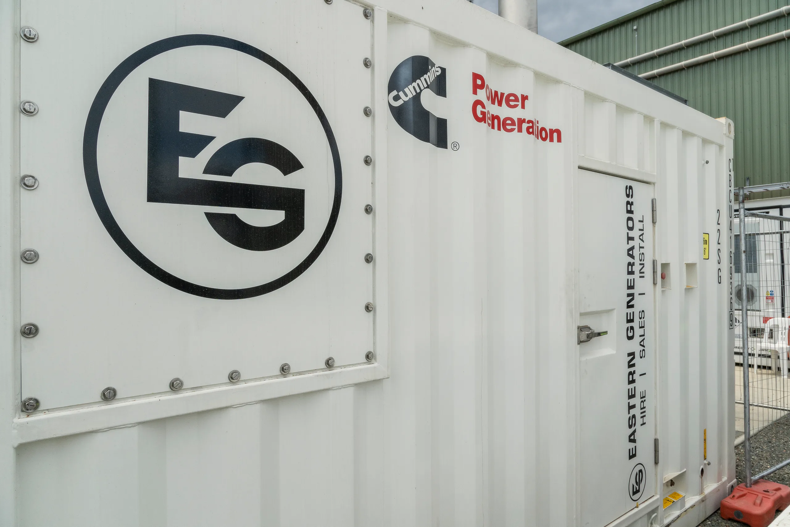 A containerised power generation unit in Eastern Generators livery