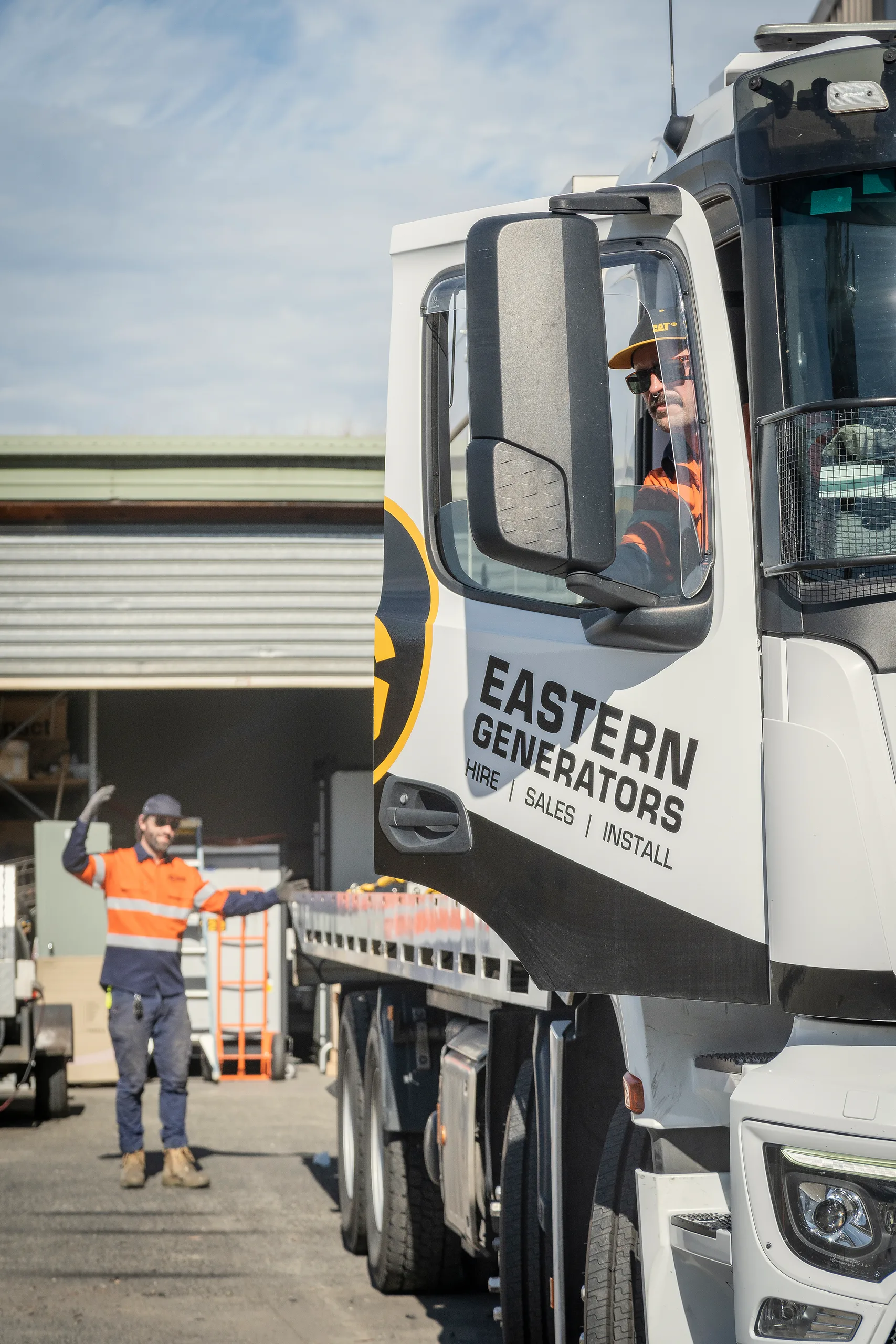 An Eastern Generators truck loaded and ready for a site delivery