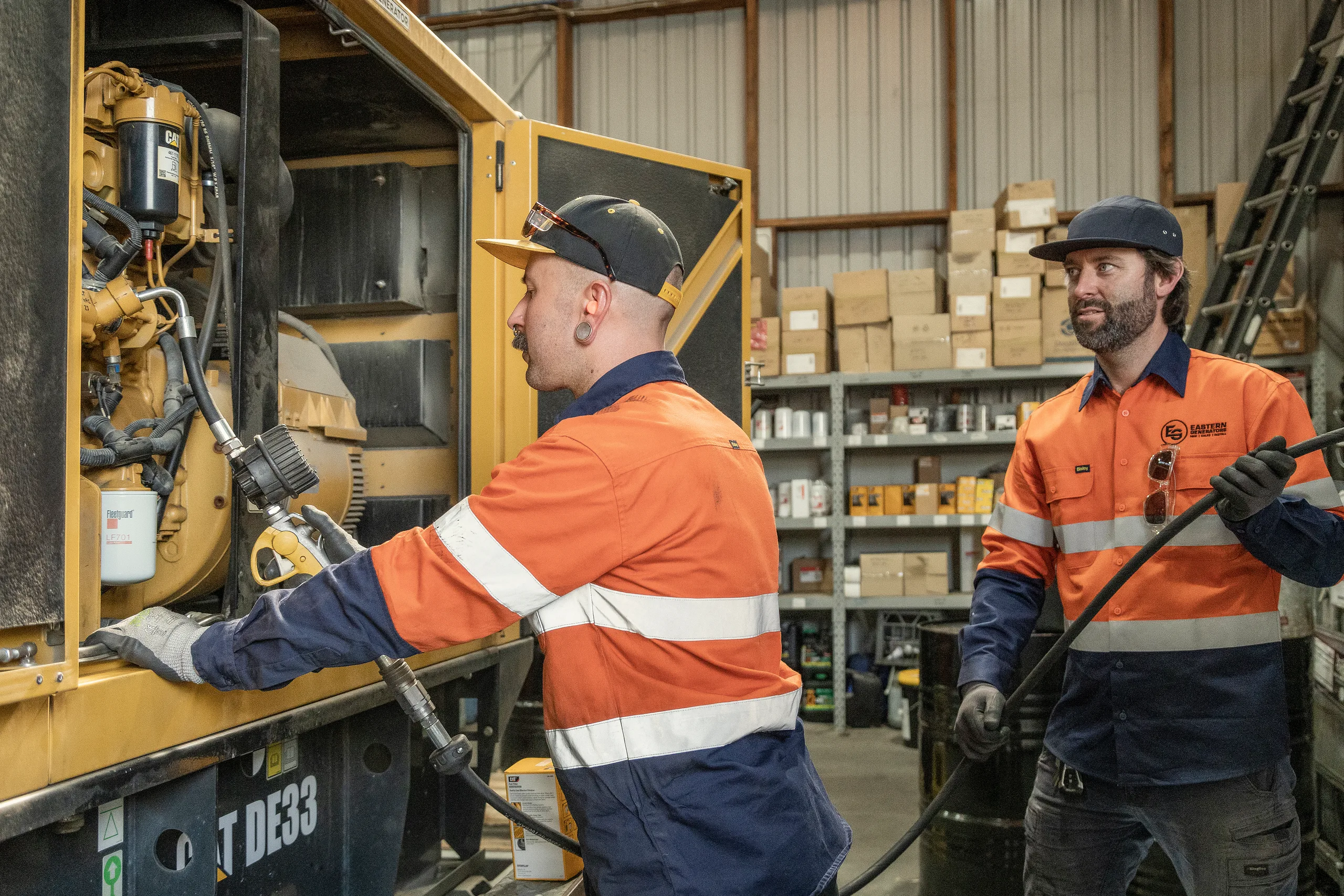 Eastern Generators technicians servicing a unit on site